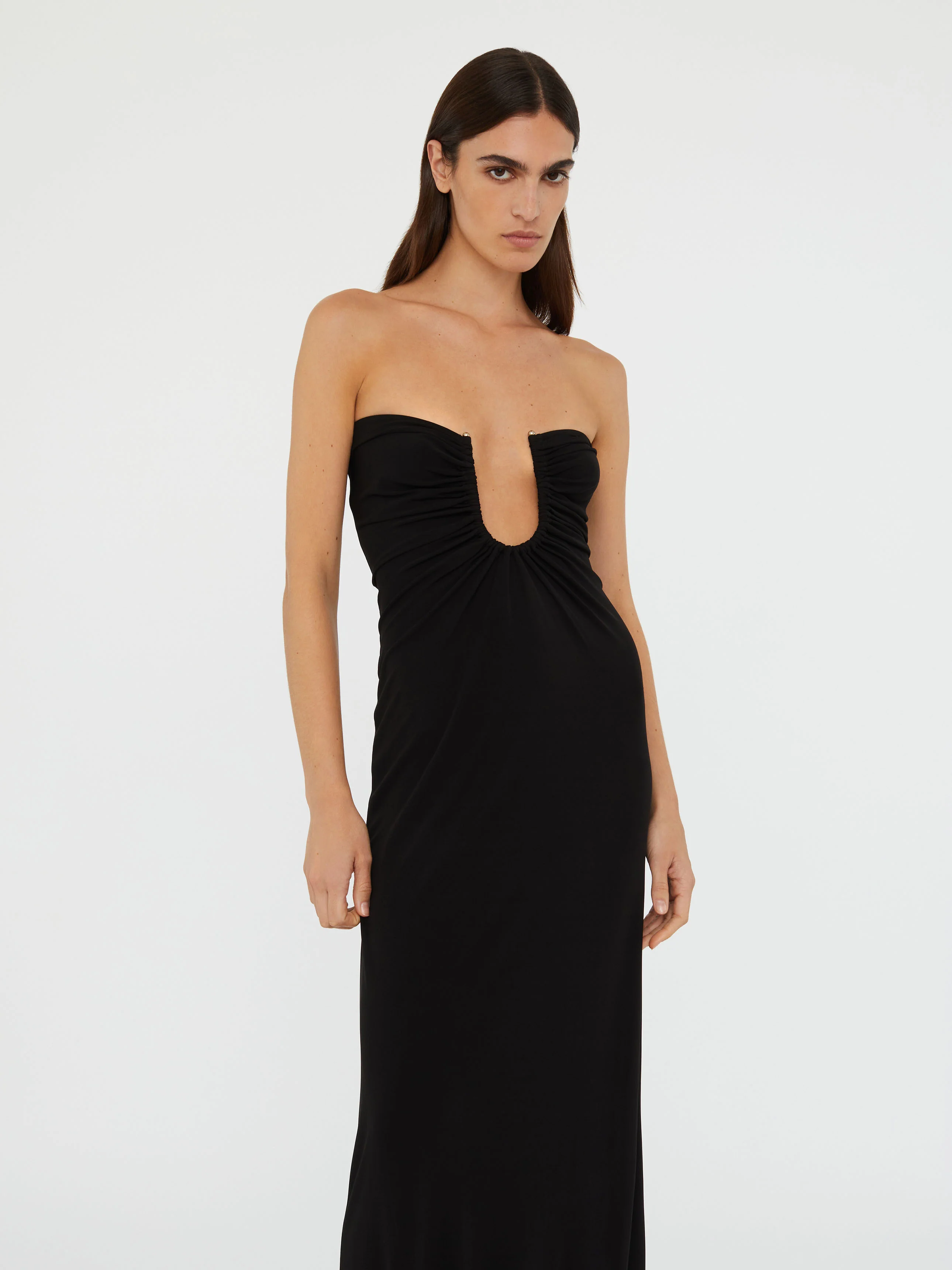 Arced Palm Strapless Dress - Image 4