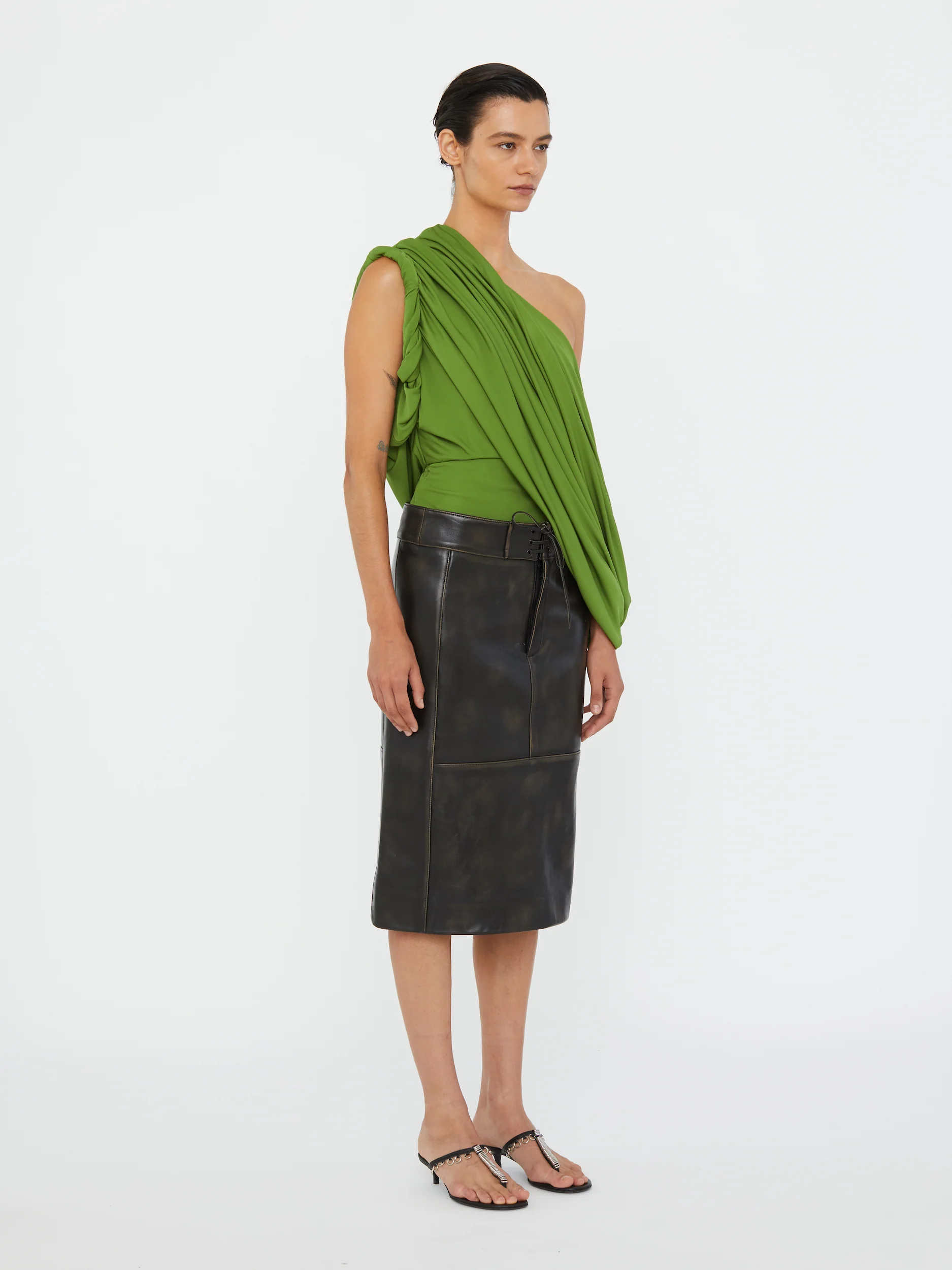 Burnished Eddie Leather Skirt - Image 3