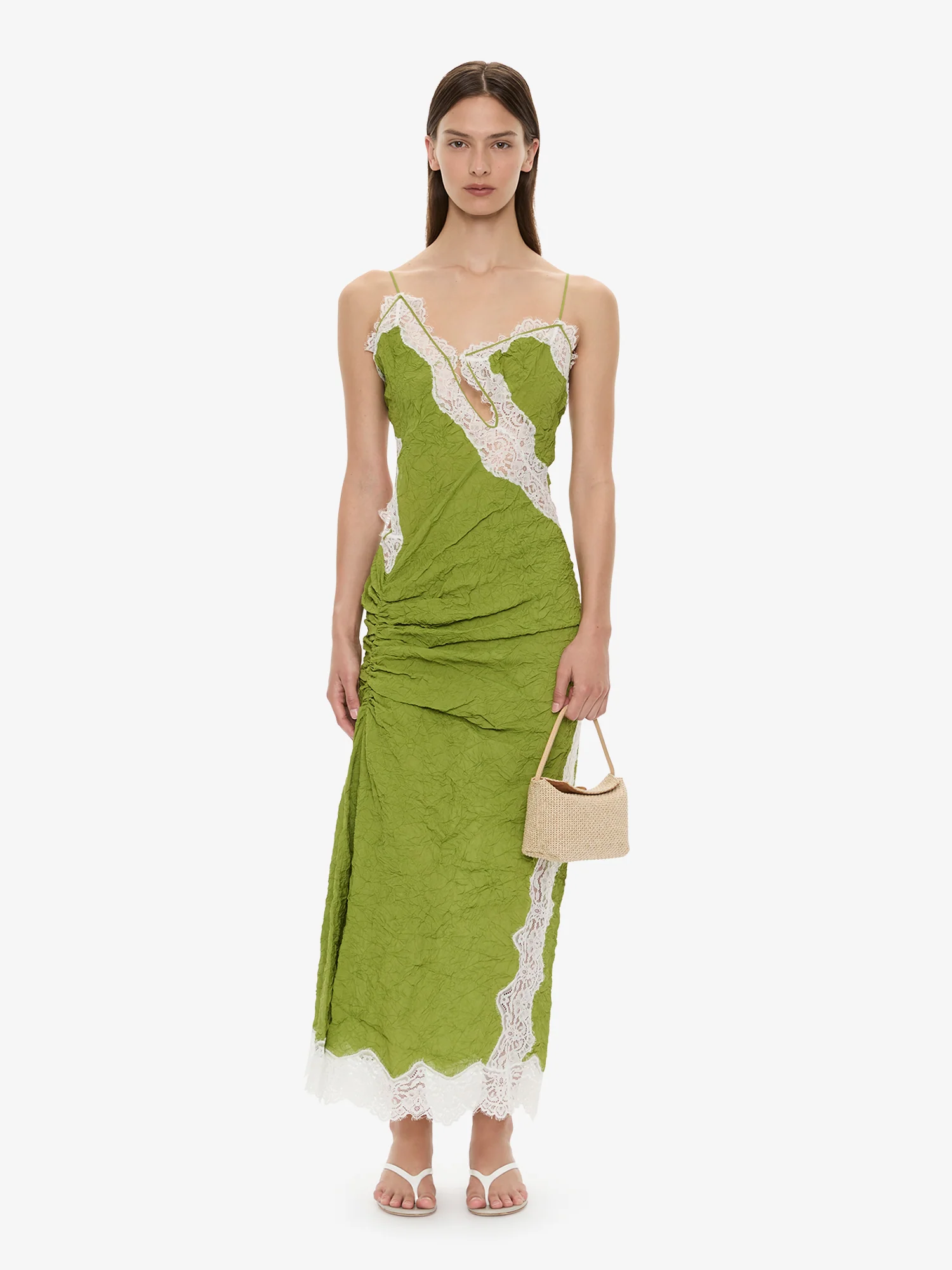 Crimped Lace Cami Dress