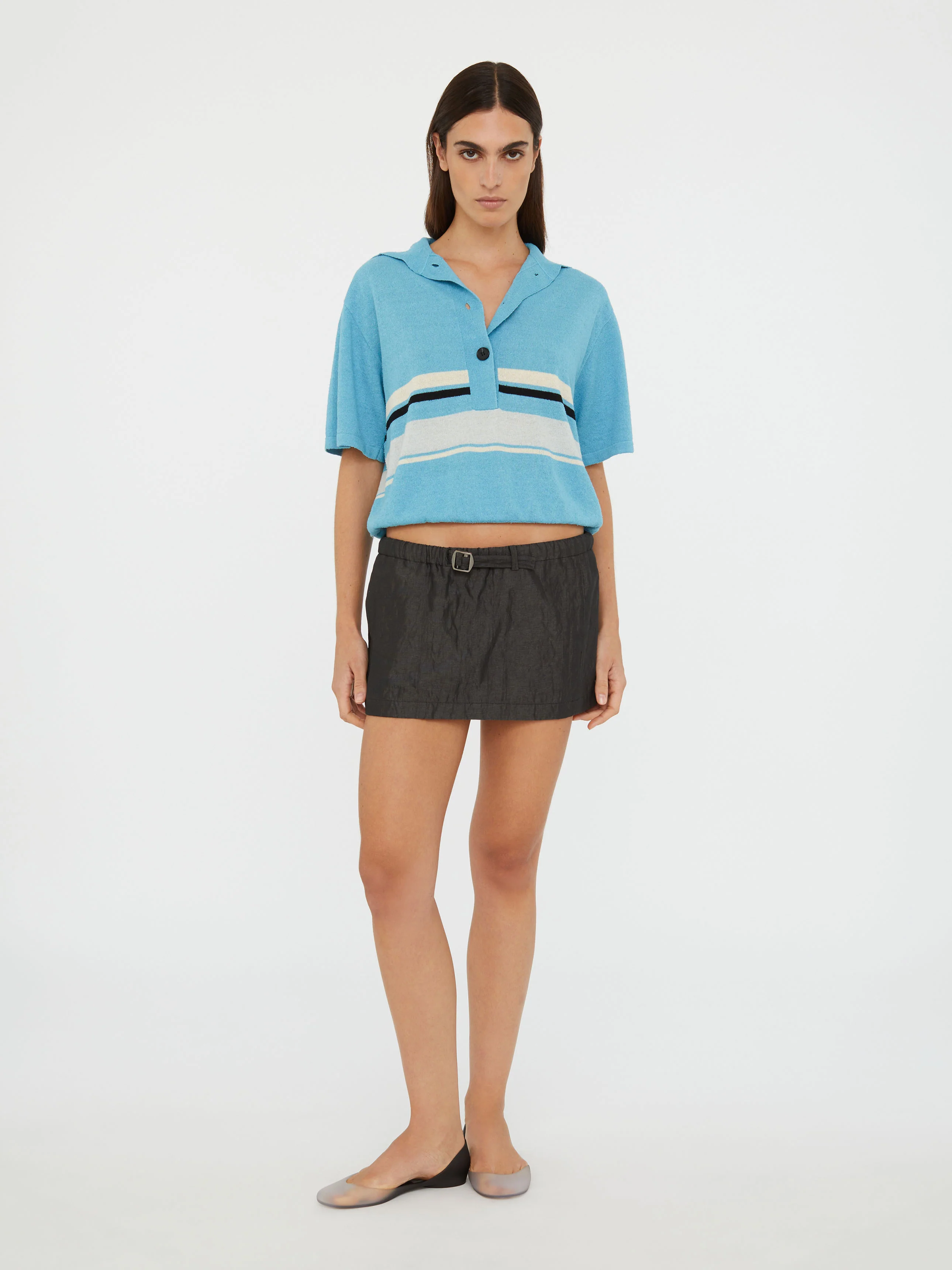 Crushed Belted Mini Skirt - Image 4