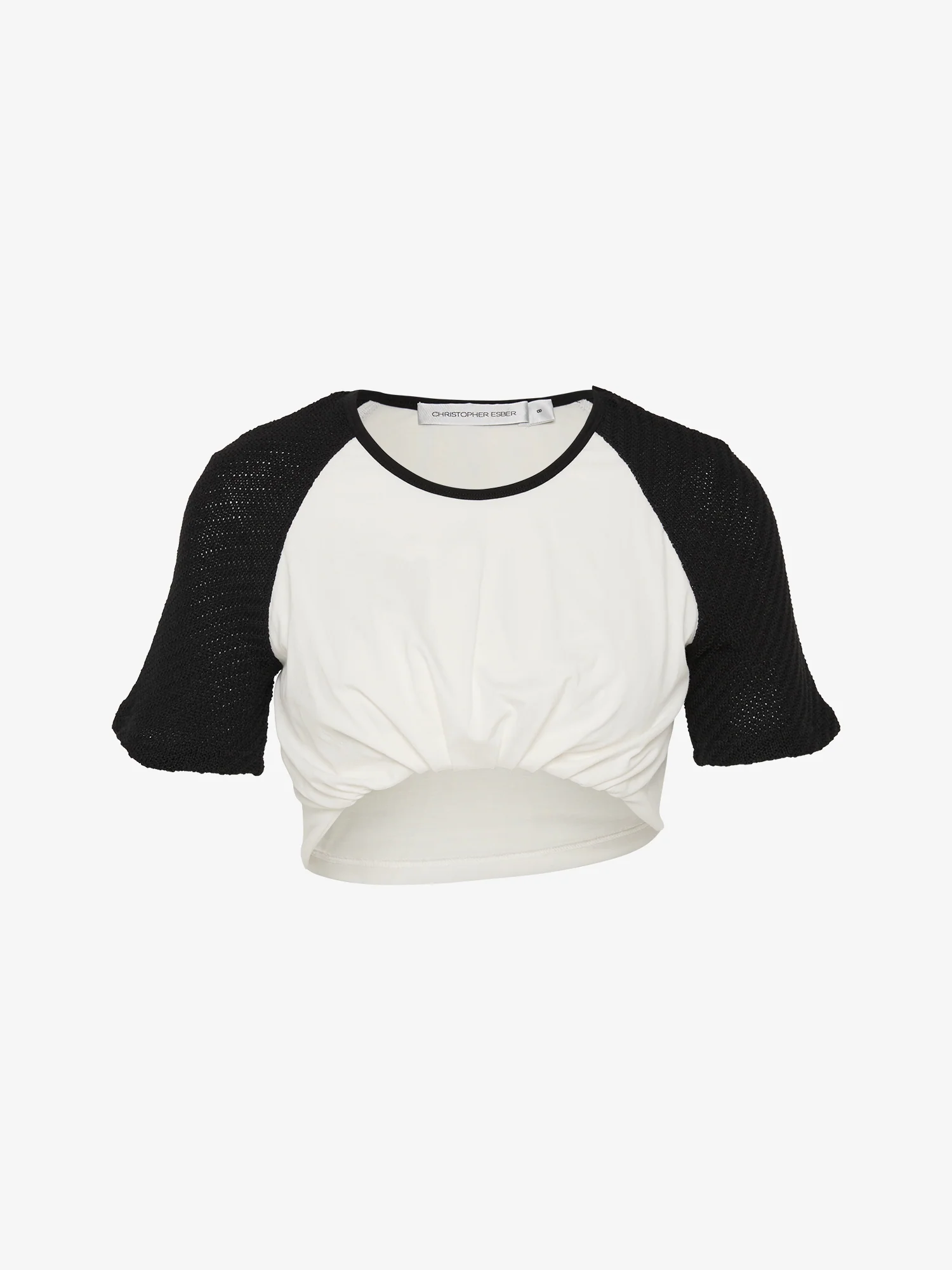 Tucked Ringer Jersey Knit Tee - Image 5